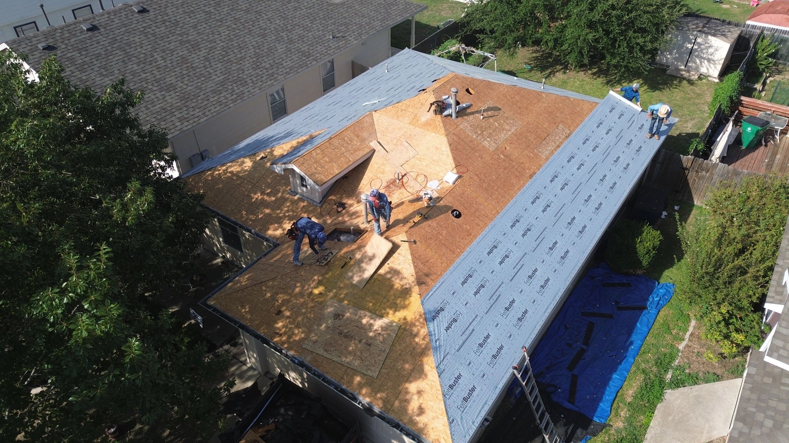 GRS Roofing — aerial project view